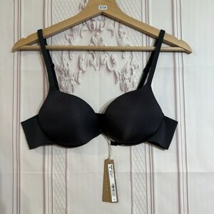 Skims Ultimate Push Up Plunge Bra Onyx Black Size 36A NWT $64